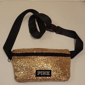 Victoria's Secret Gold and Black Glitter Bag